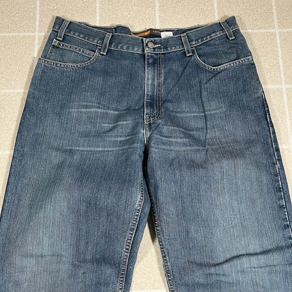 Levis Silvertab Low‎ and Loose Jeans Mens 36x34 Baggy Vintage Y2K Blue Med Wash - Picture 6 of 9